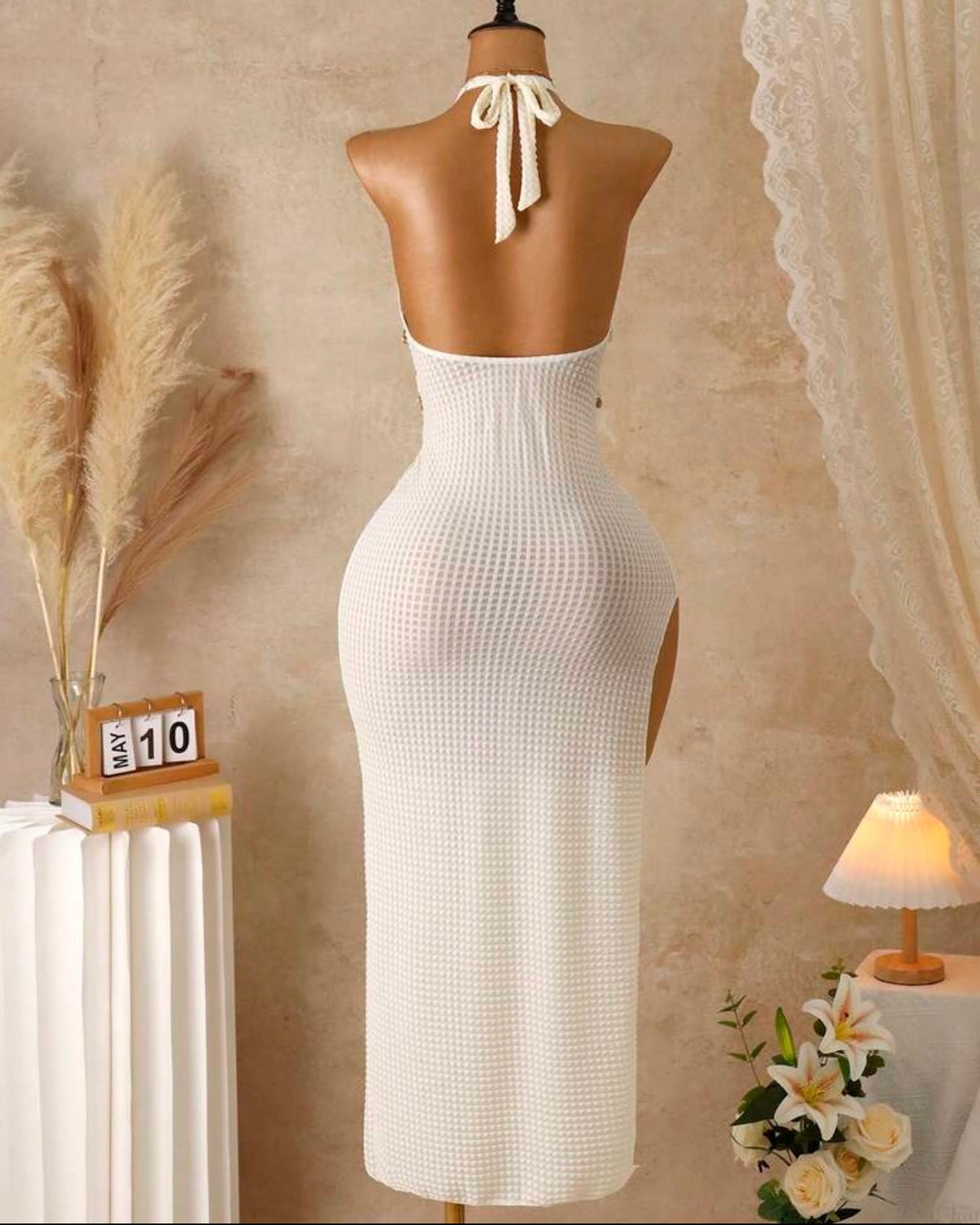 Vestido beige playero