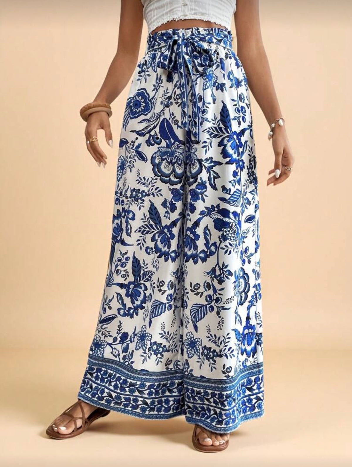 Palazo estampado azul