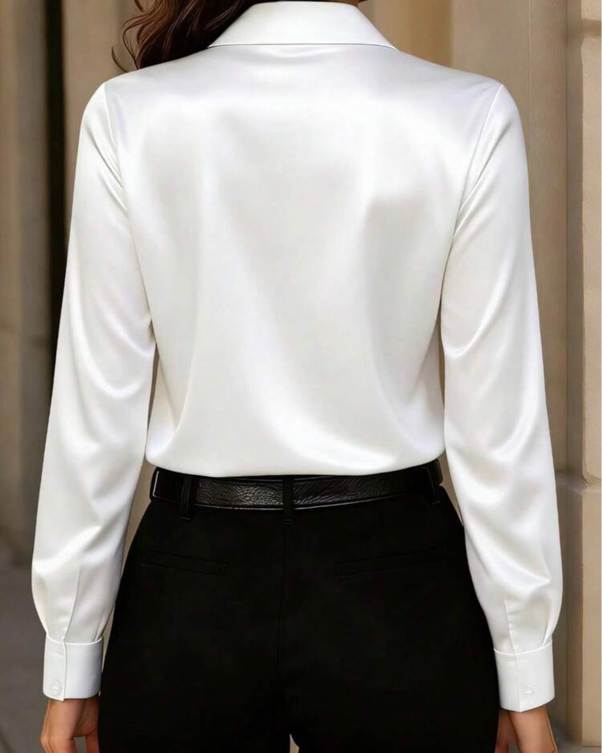 Camisa blanca de satin