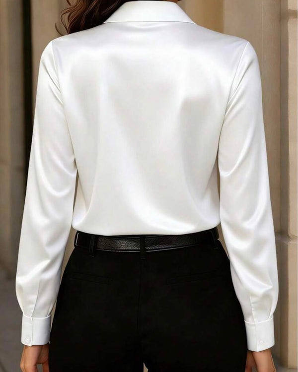 Camisa blanca de satin