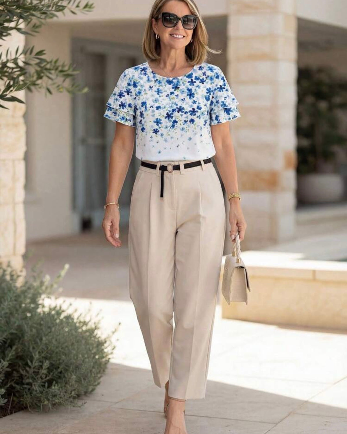 Blusa flores azules