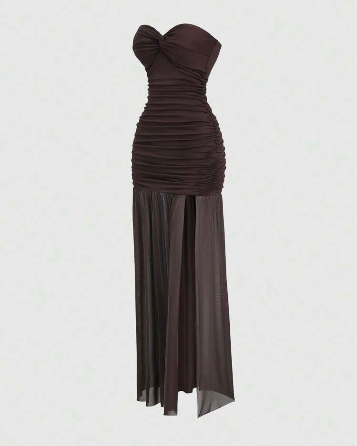 Vestido café straple