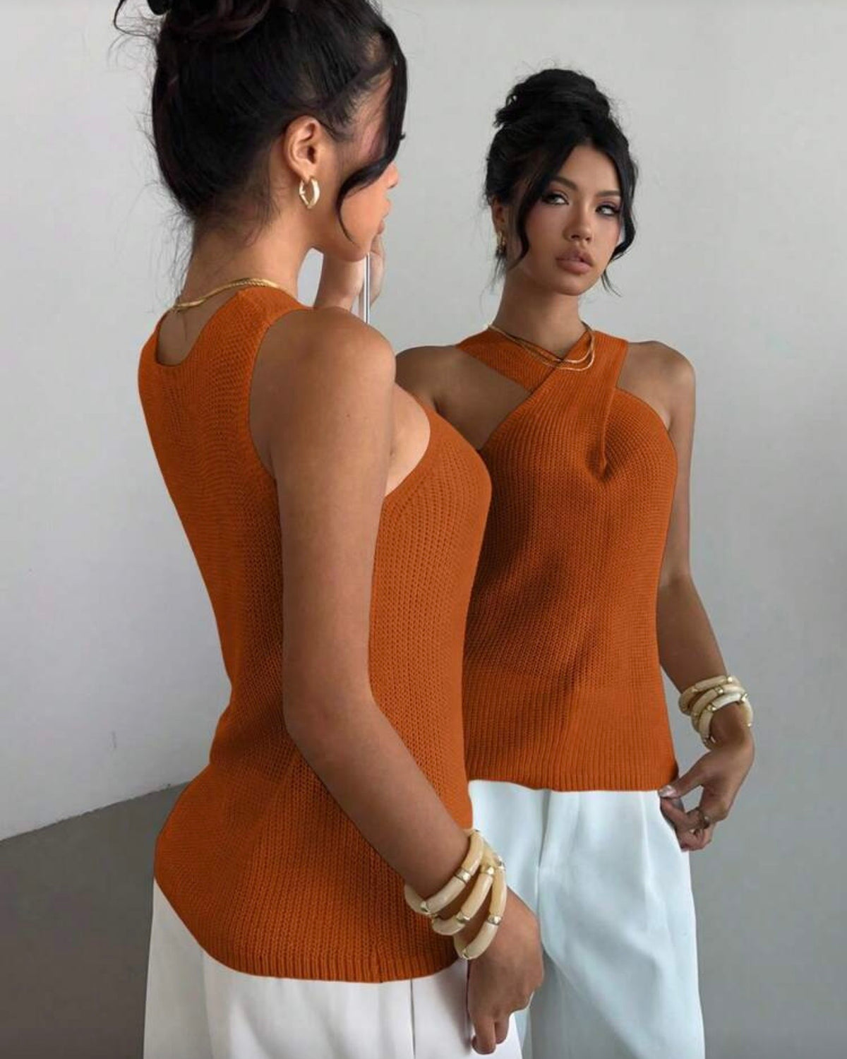 Blusa naranja Eleganza