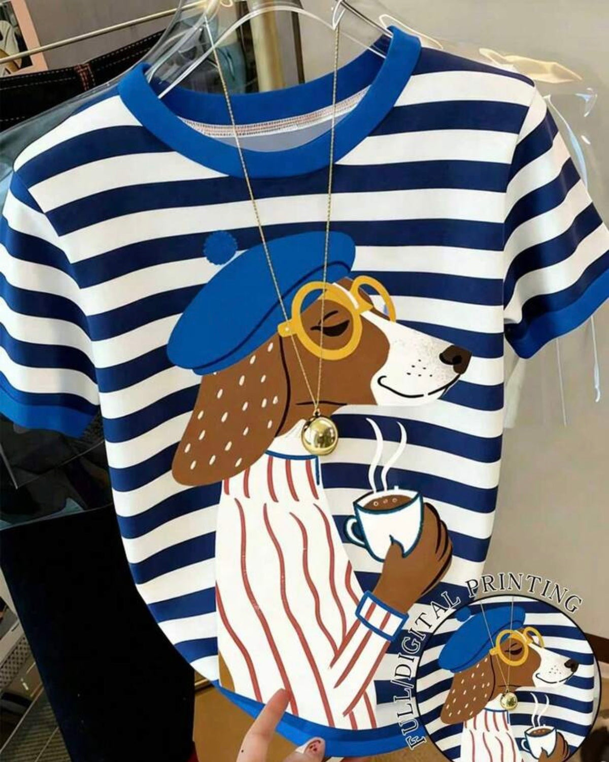 Camisa de rayas con estampado