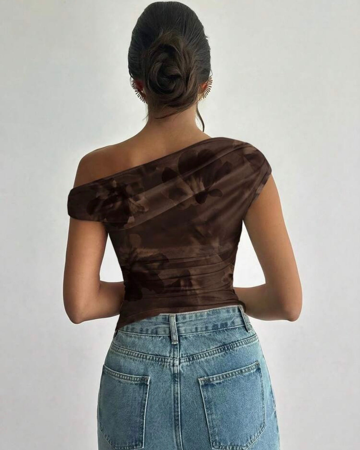 Blusa asimétrica café