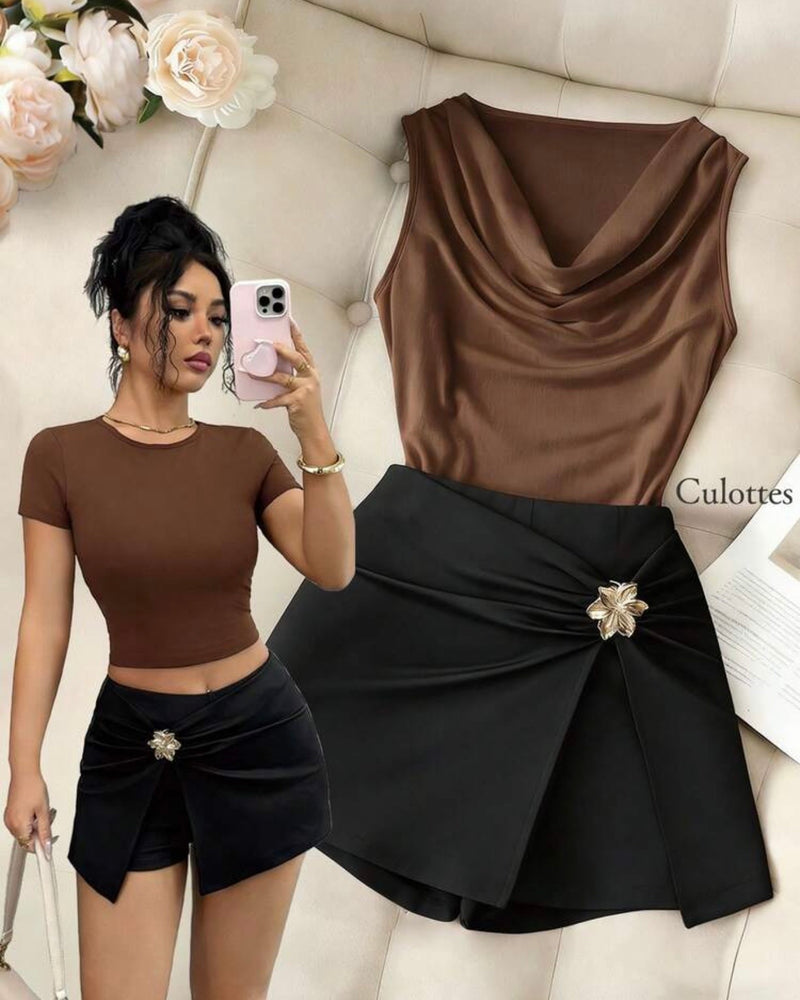 Short enagua negro