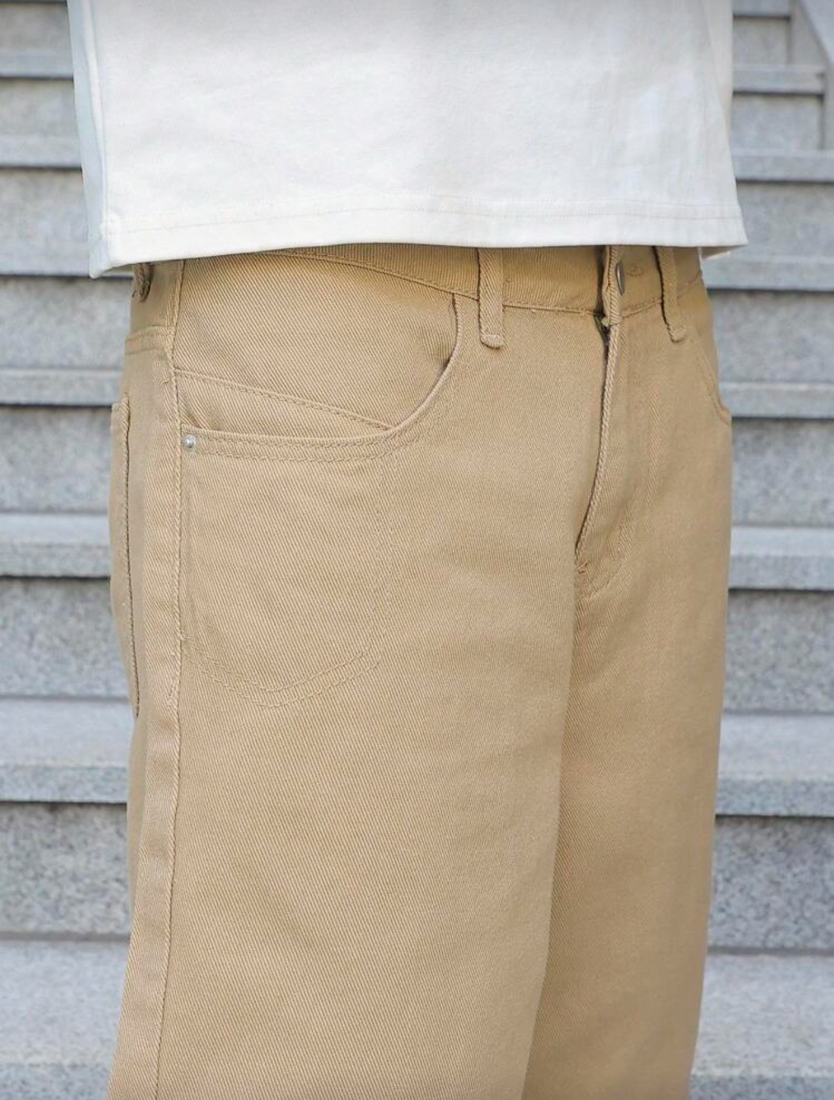 Pantaloneta caqui mezclilla