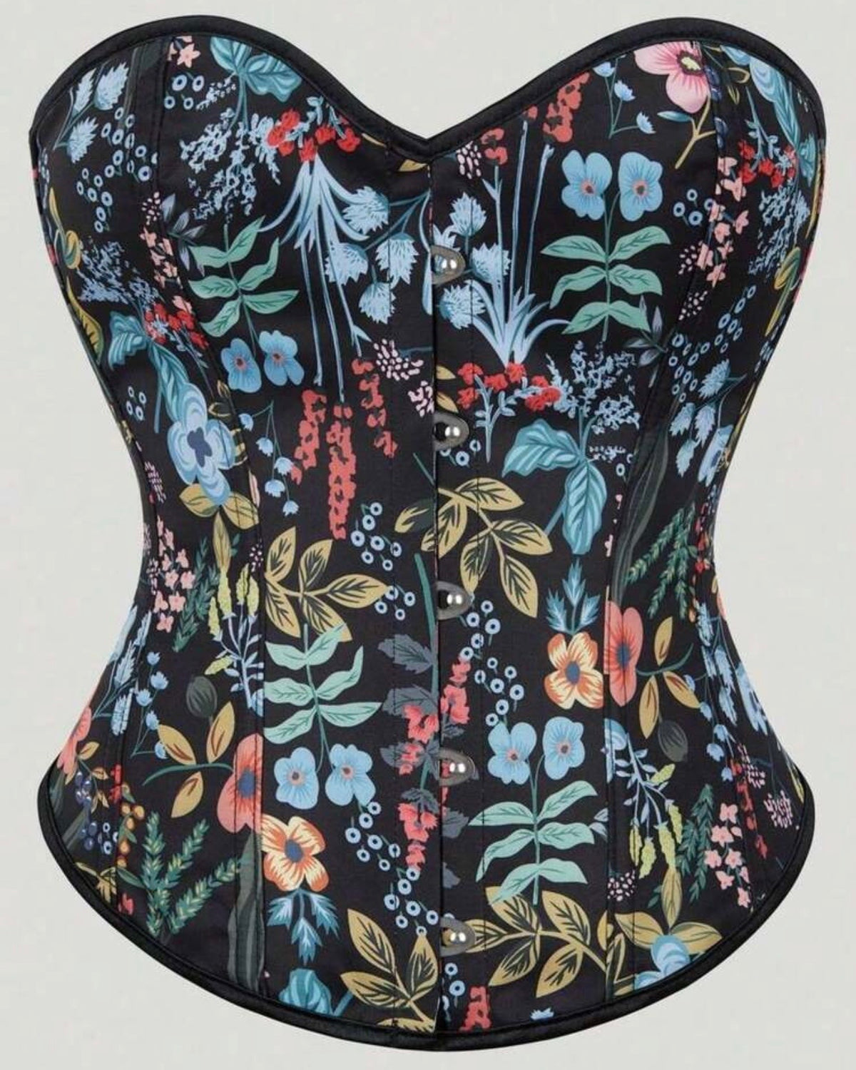 Corset negro floreado