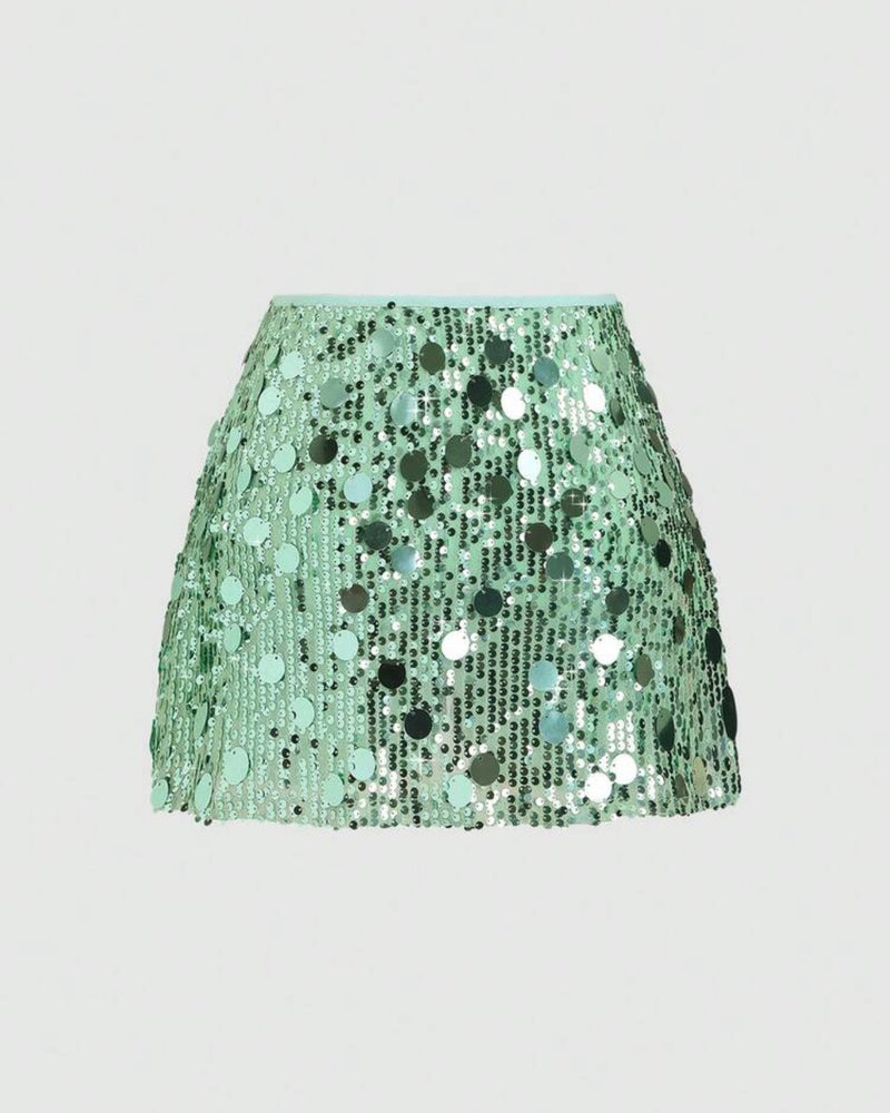 Falda de lentejuelas verde