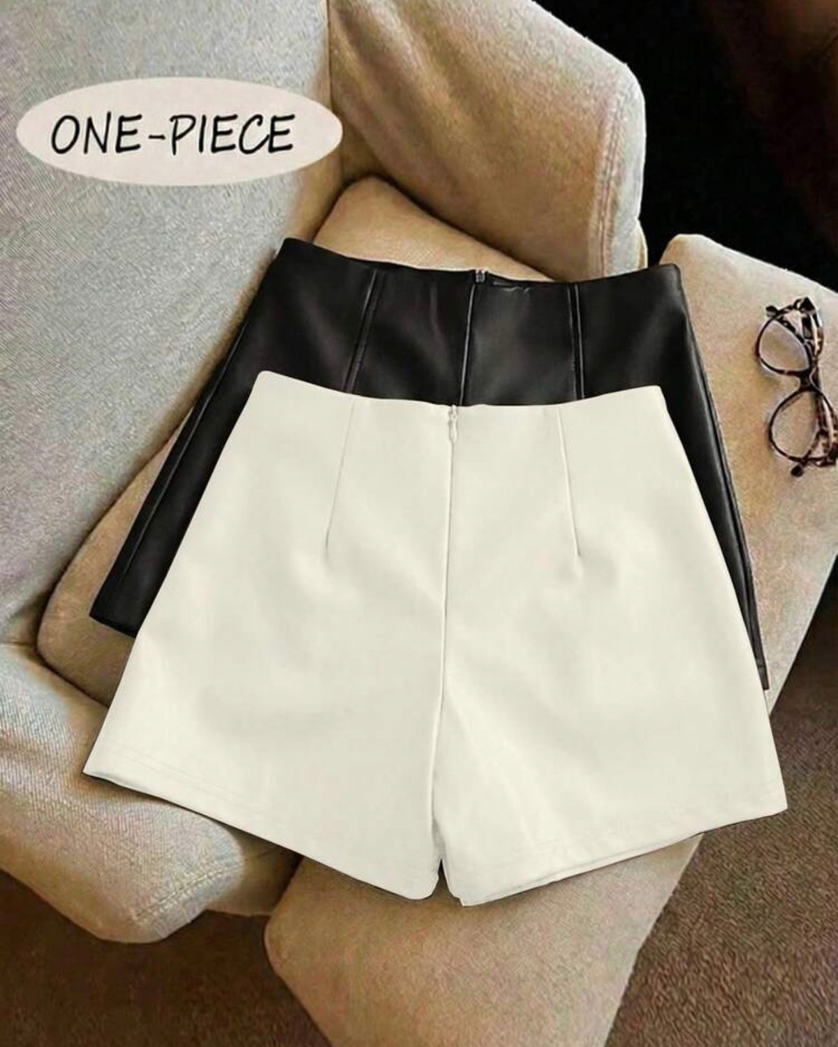 Short liso blanco
