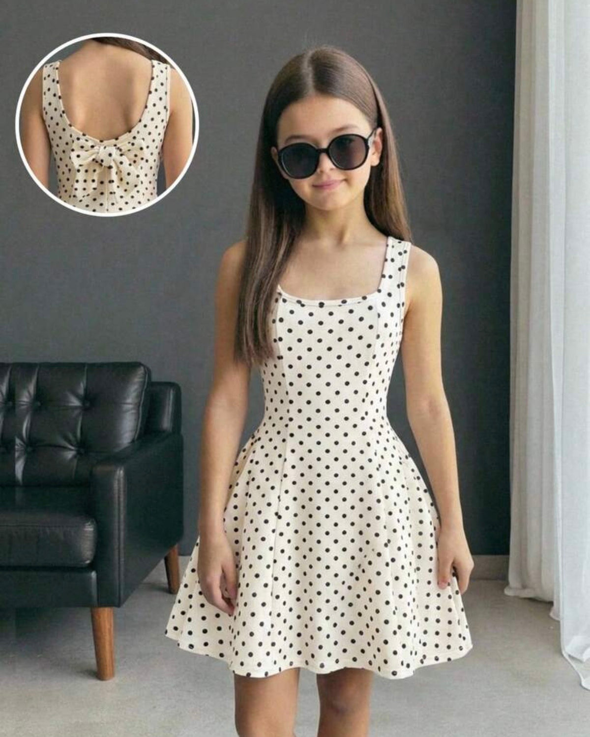 Vestido de puntos de niña