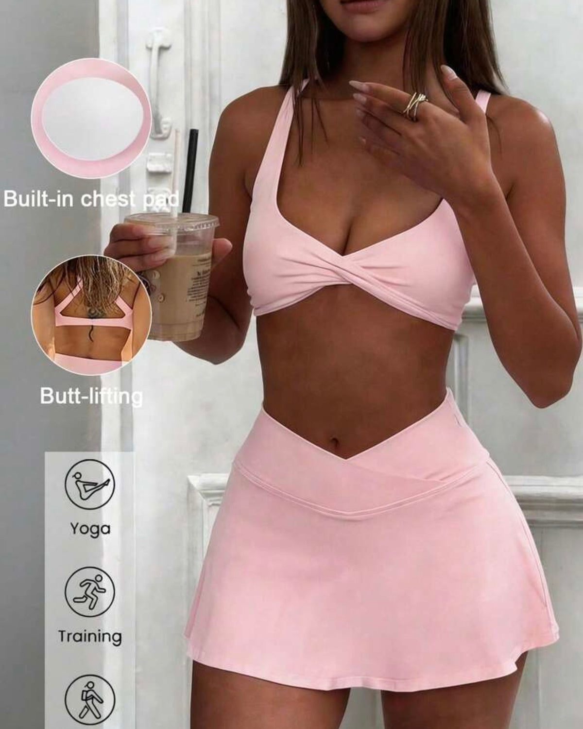 Conjunto deportivo rosa