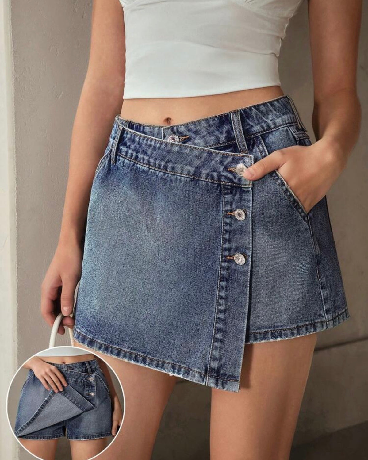 Short enagua de mezclilla