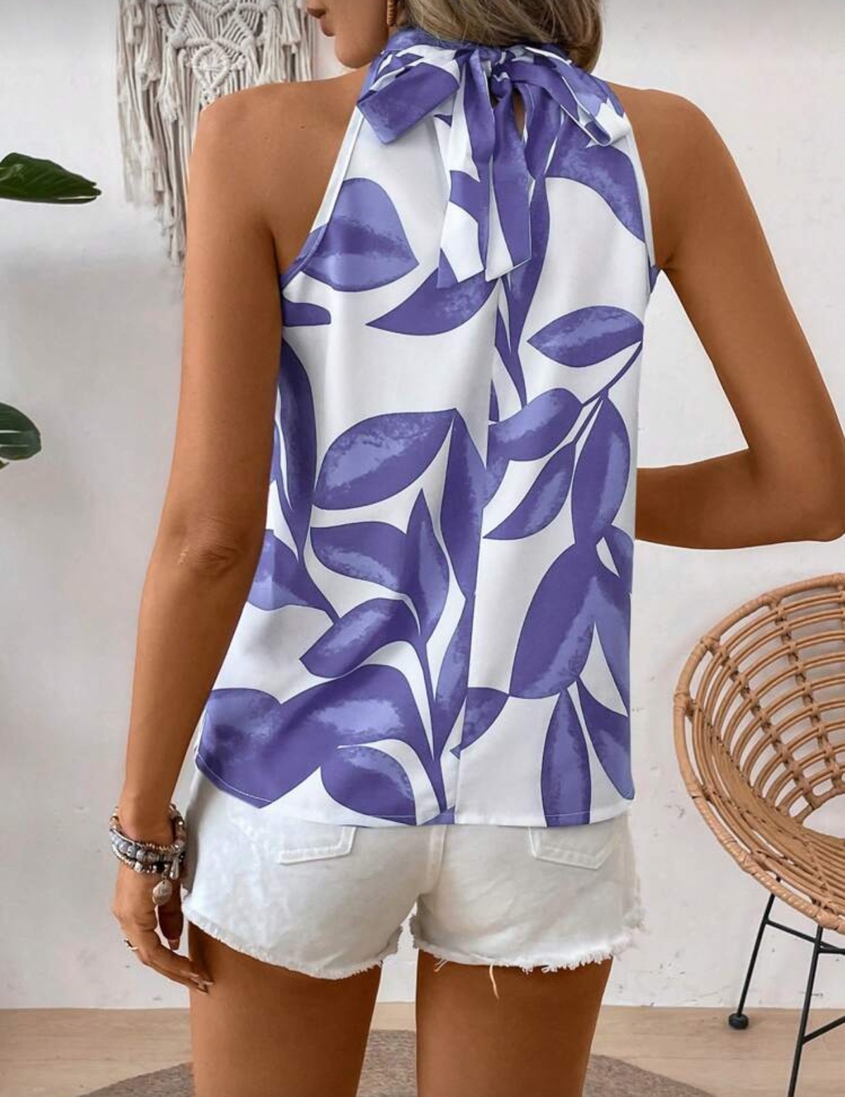 Blusa estampado de hojas