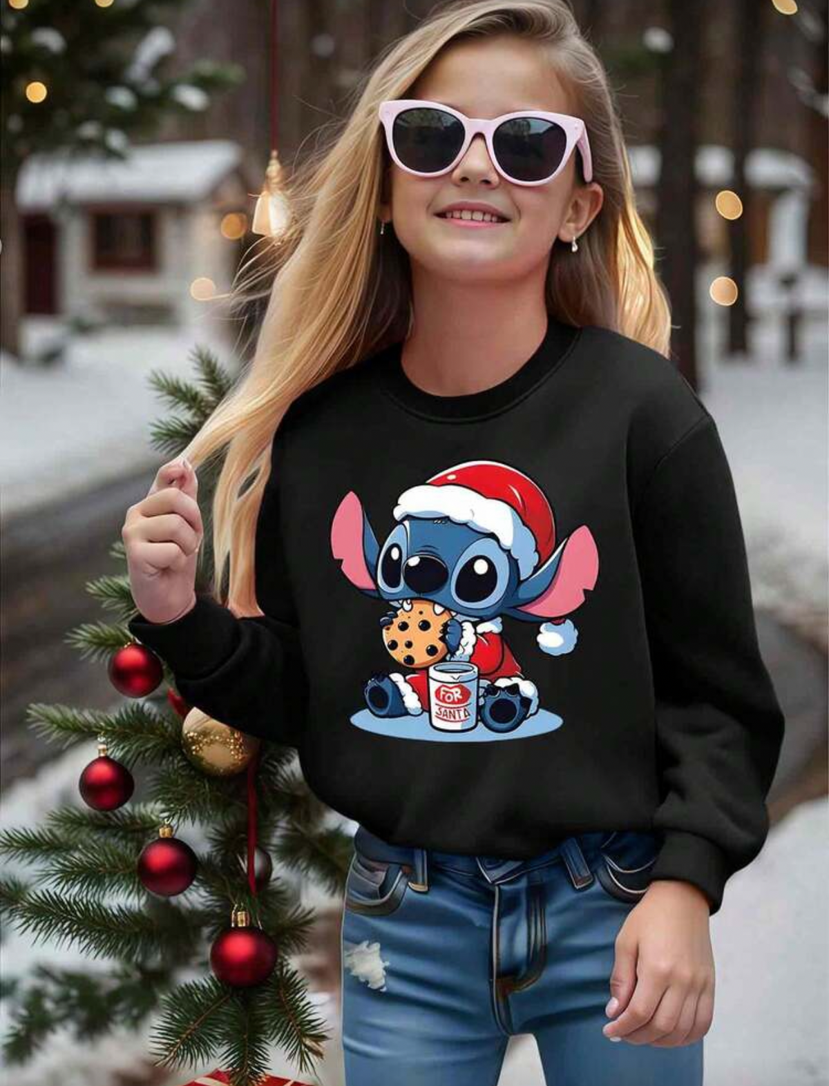 Suéter negro navideño