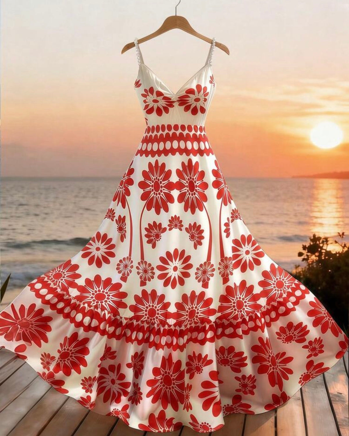 Vestido flores rojas