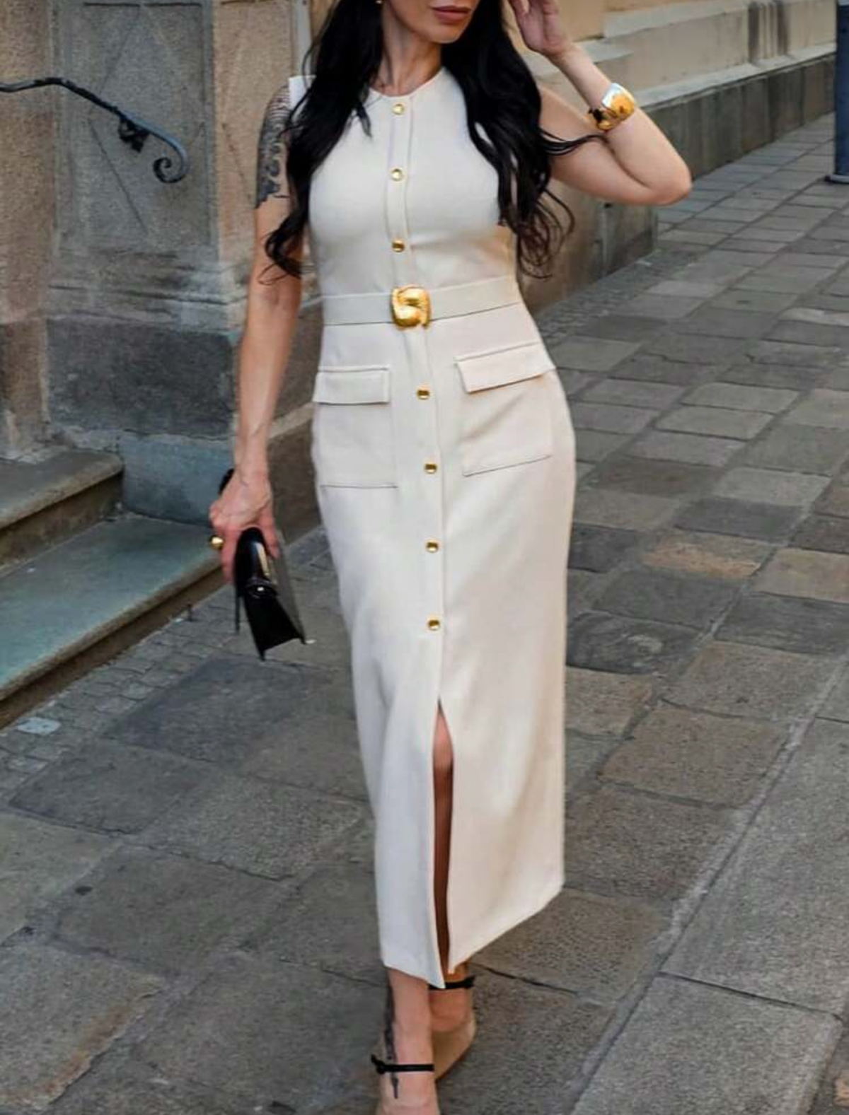 Vestido beige