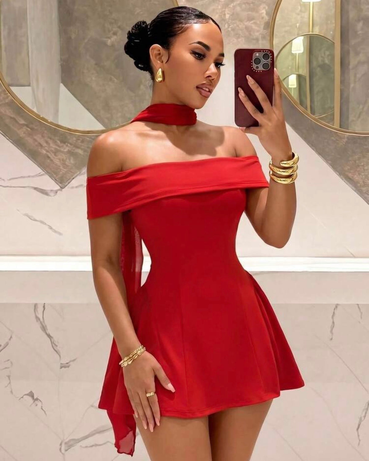 Vestido straple rojo