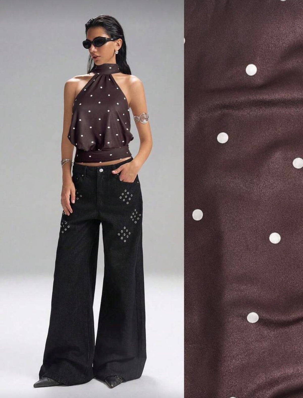 Blusa halter de puntos