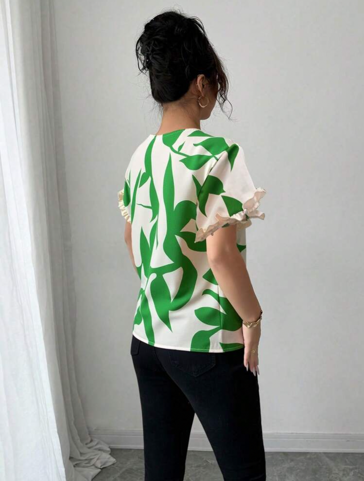Blusa estampado de hojas