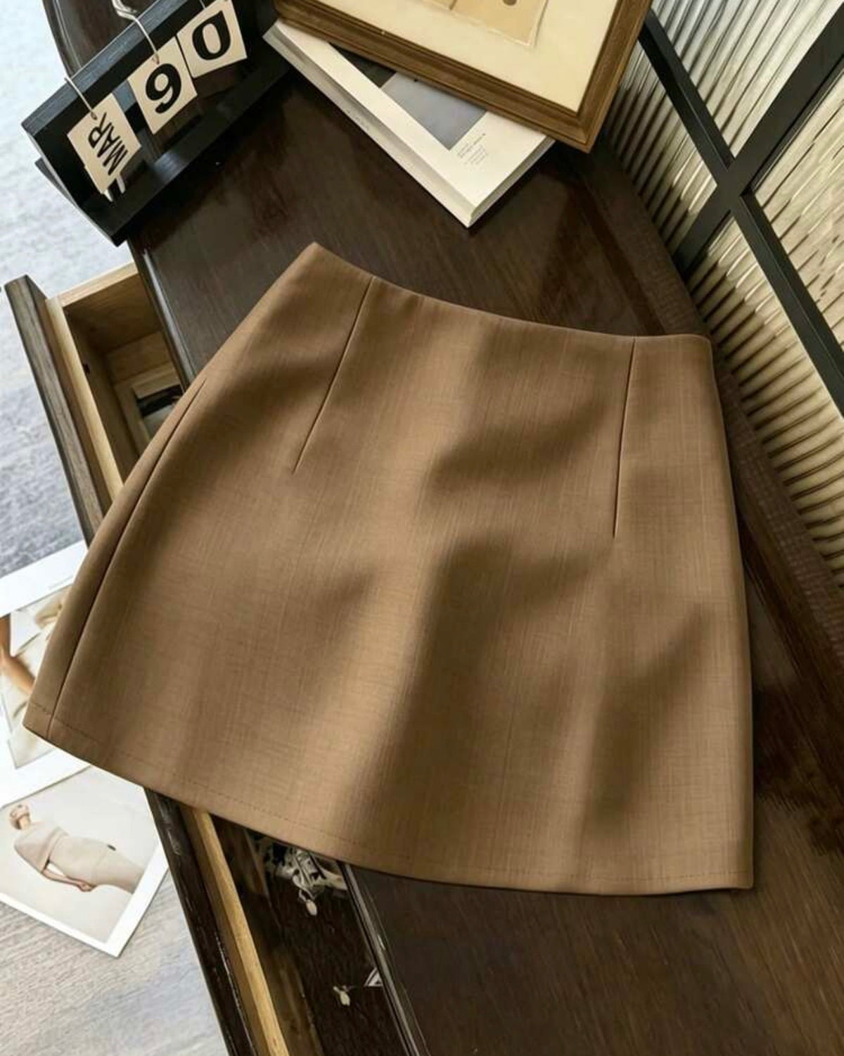Short enagua café francilia