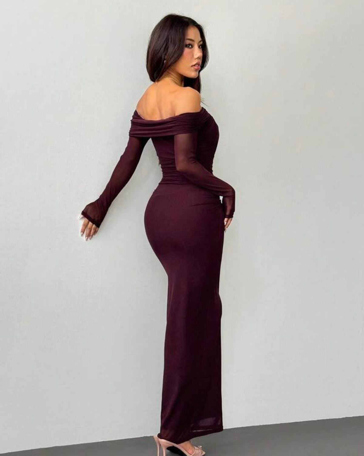 Vestido straple violeta