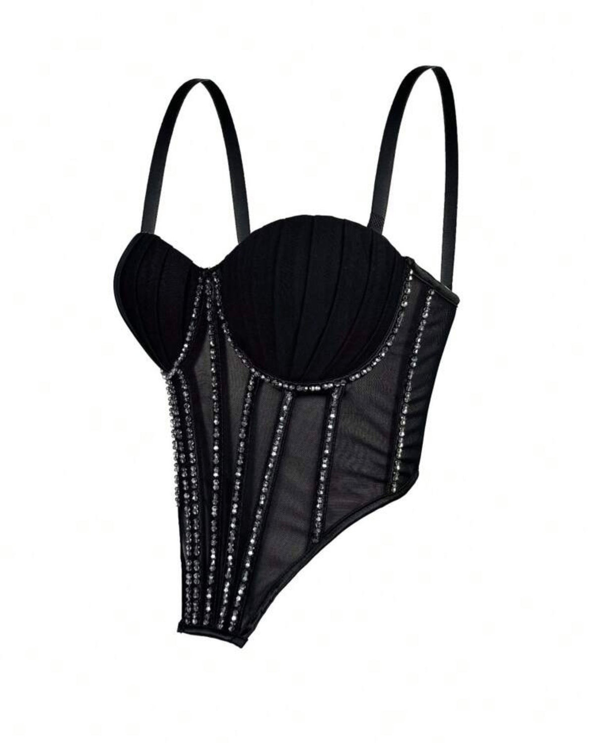 Corset negro con lentejuelas