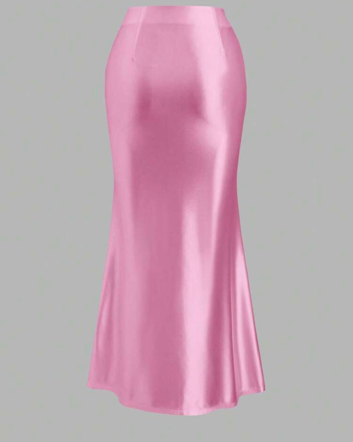 Falda de satin rosa