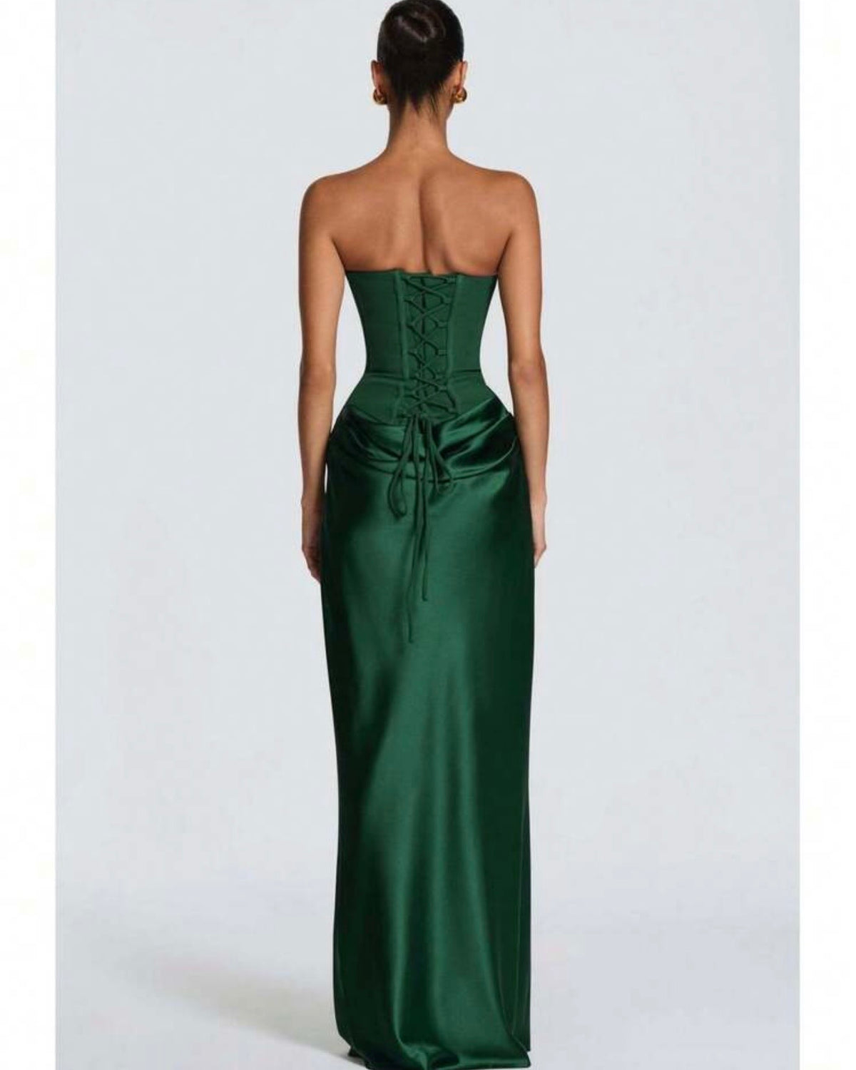 Vestido verde satin