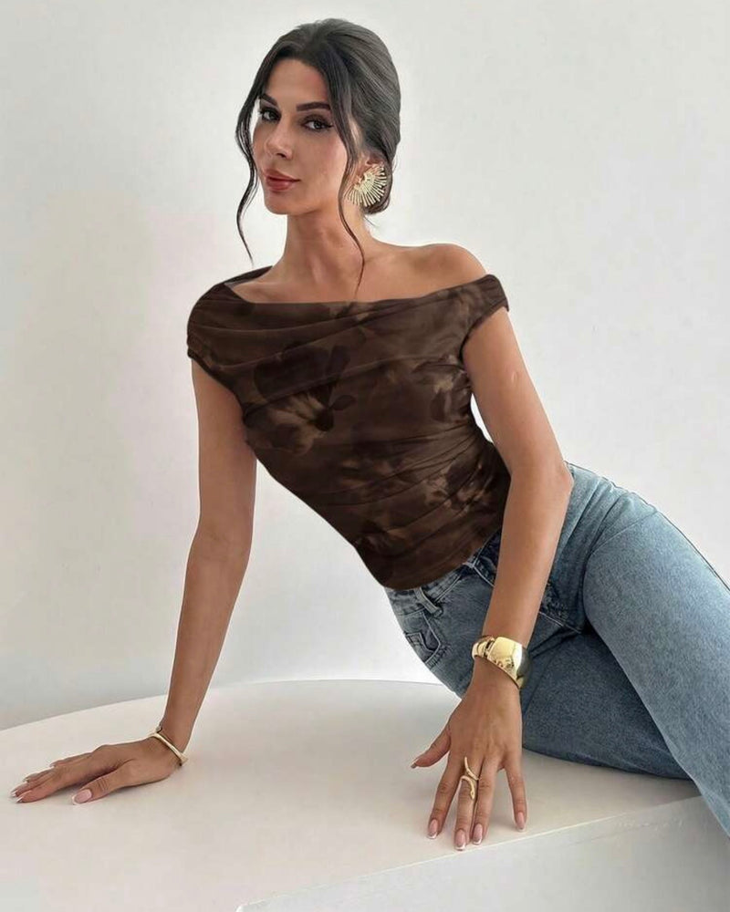 Blusa asimétrica café