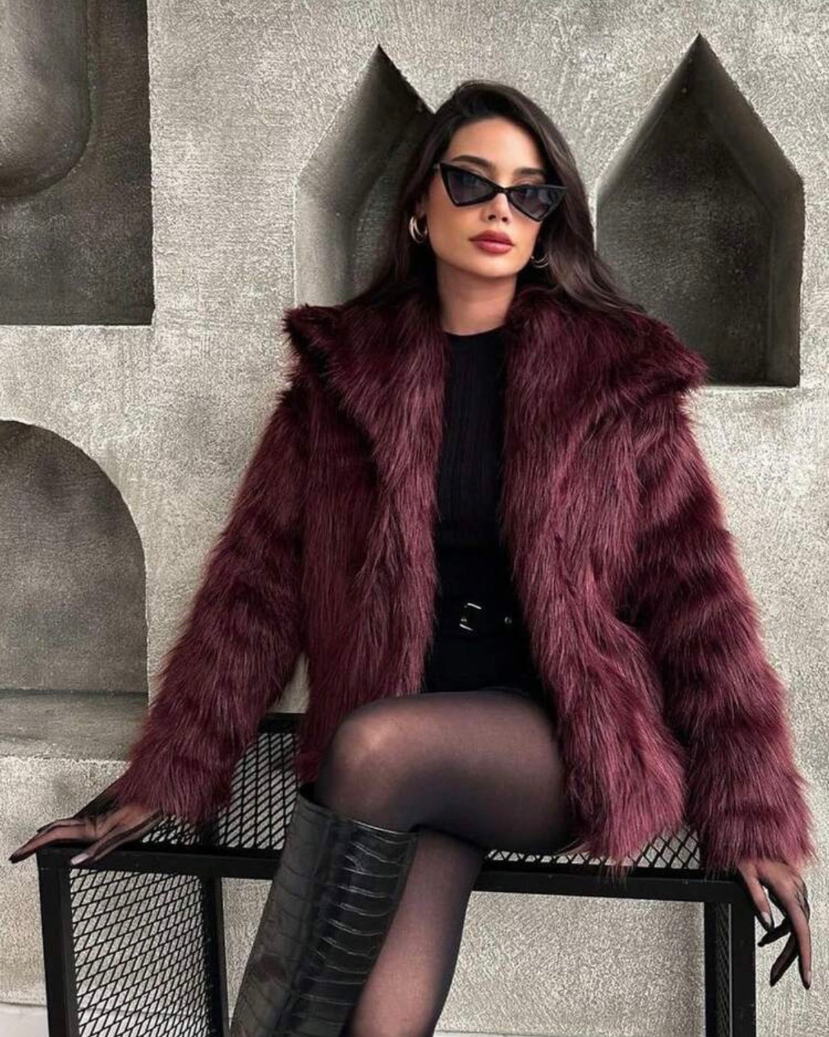 Chaqueta peluda vino