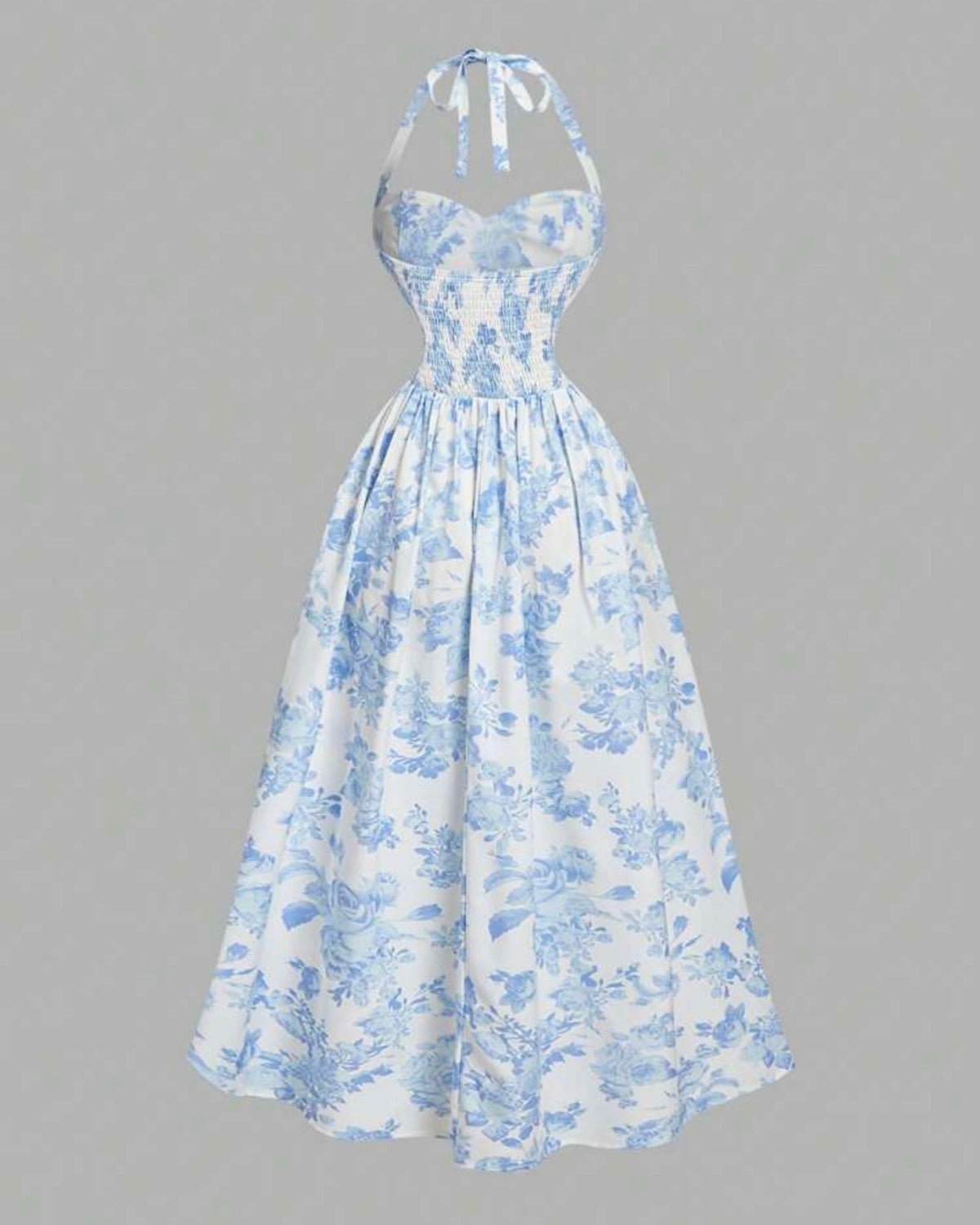 Vestido flores celeste