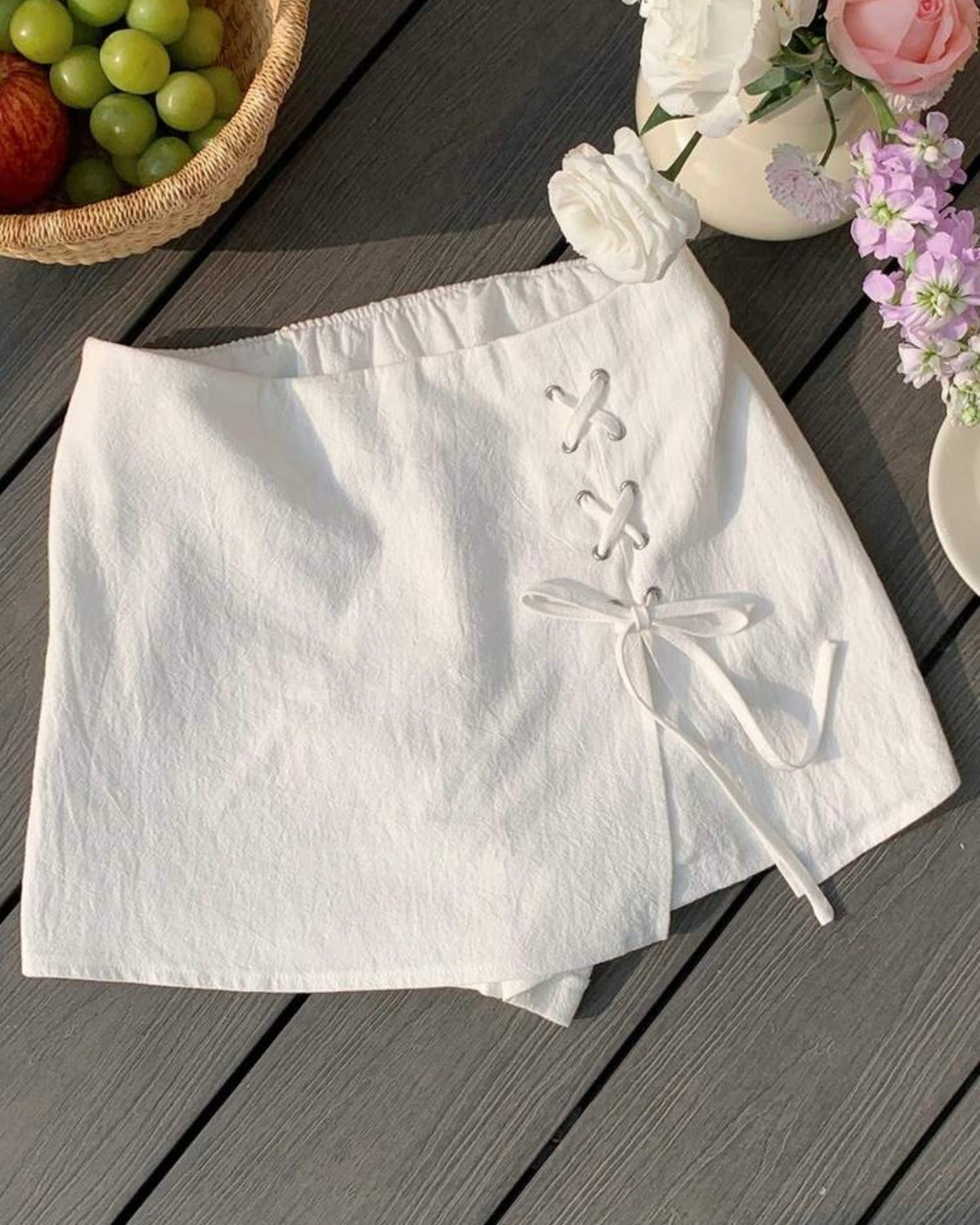 Short enagua blanco