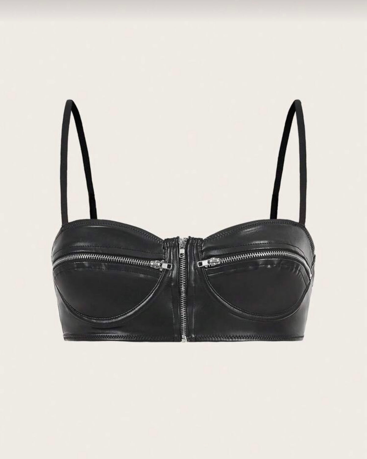 Crop top con cremallera