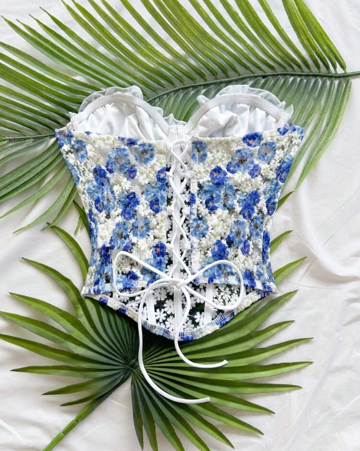 Corset con flores azules