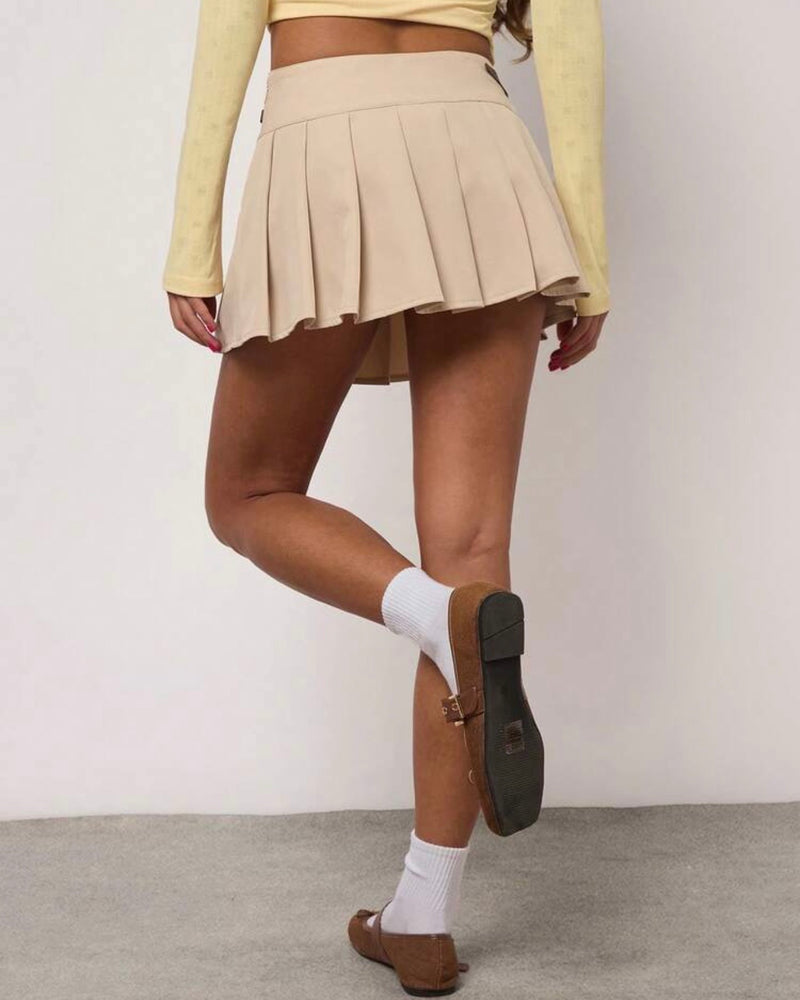 Falda beige de paletones