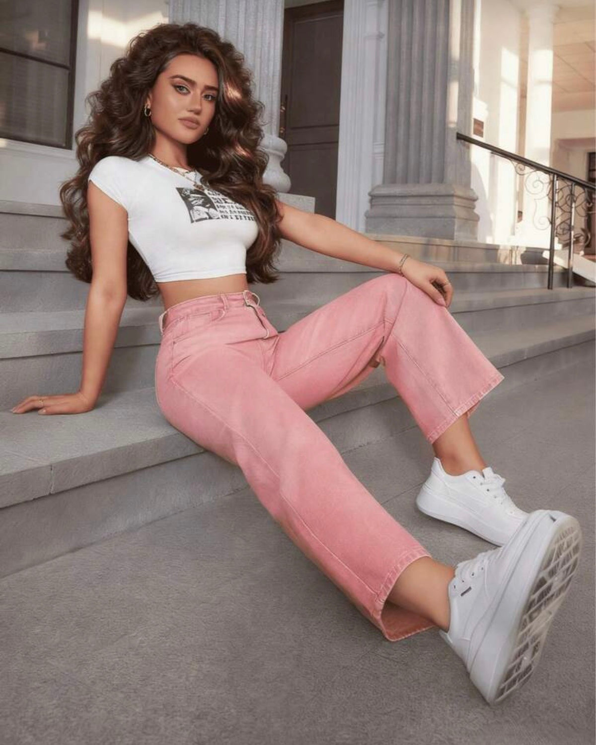 Jeans rosados