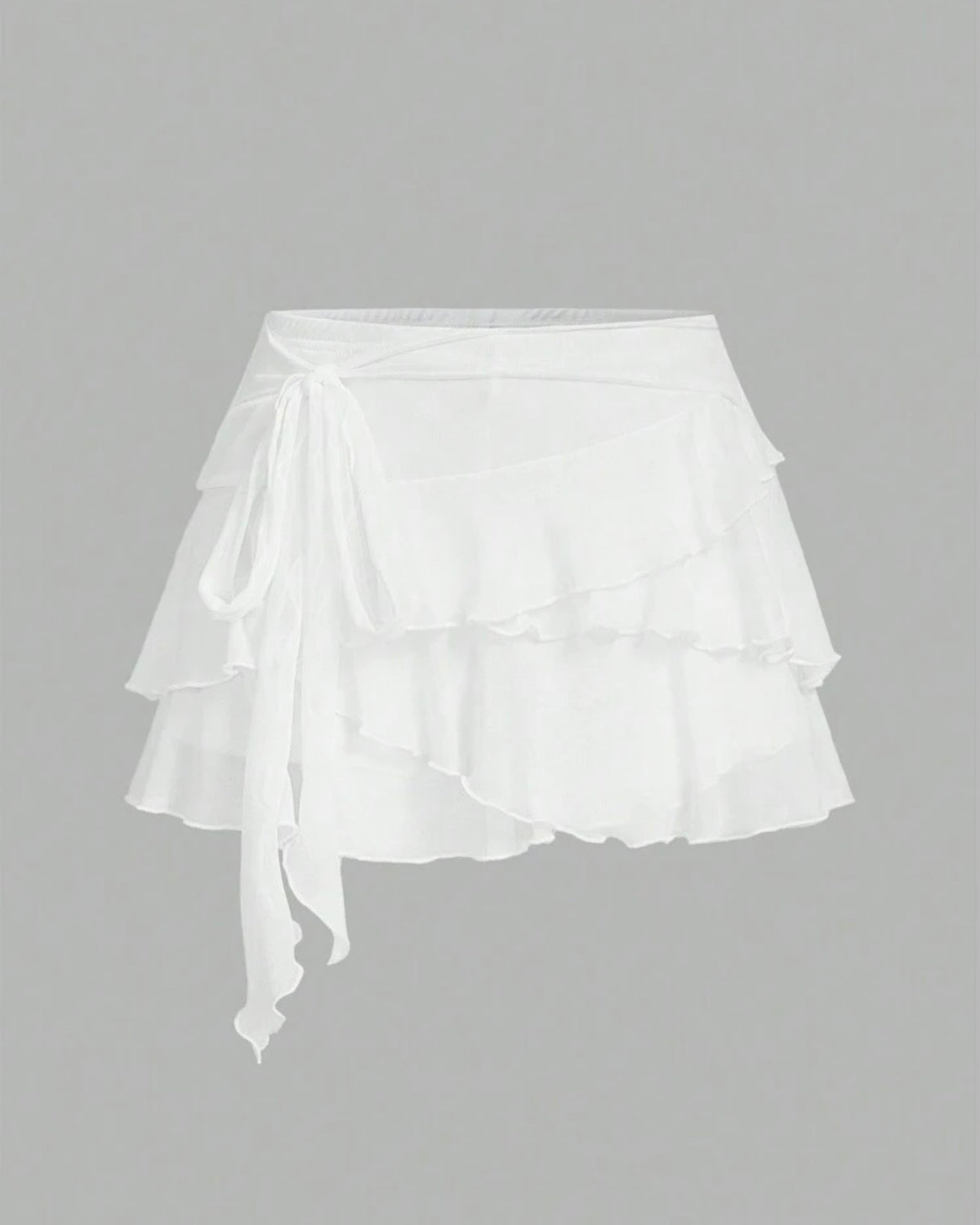 Falda de vuelos blanca