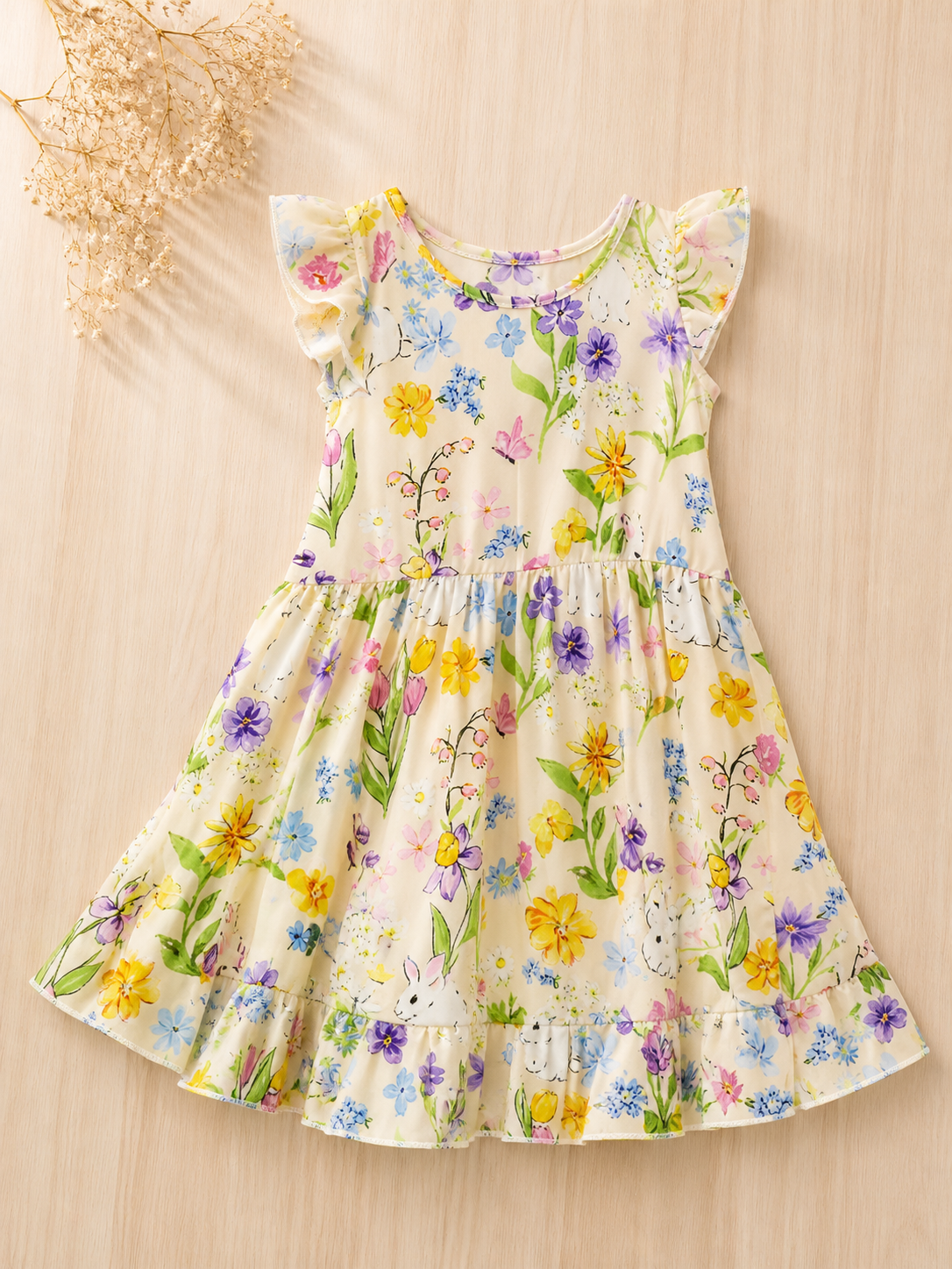 Vestido floreado de niña