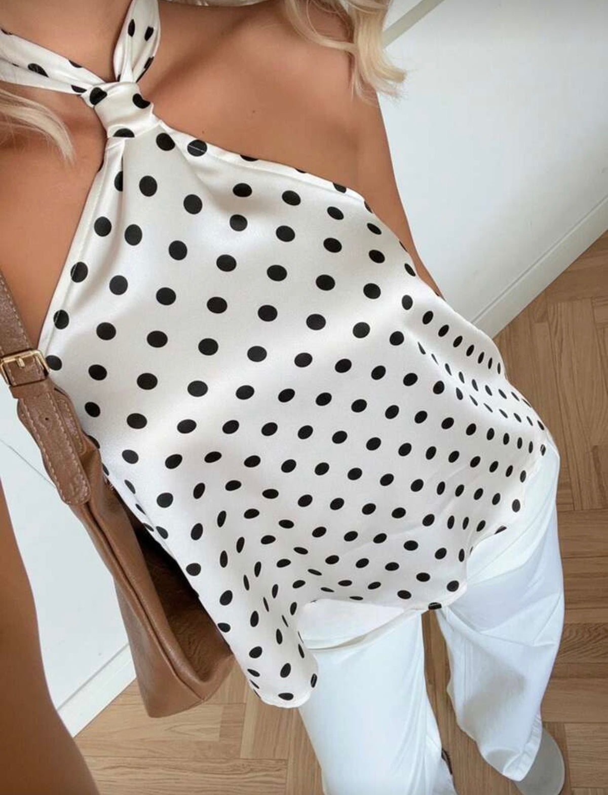 Blusas halter de puntos