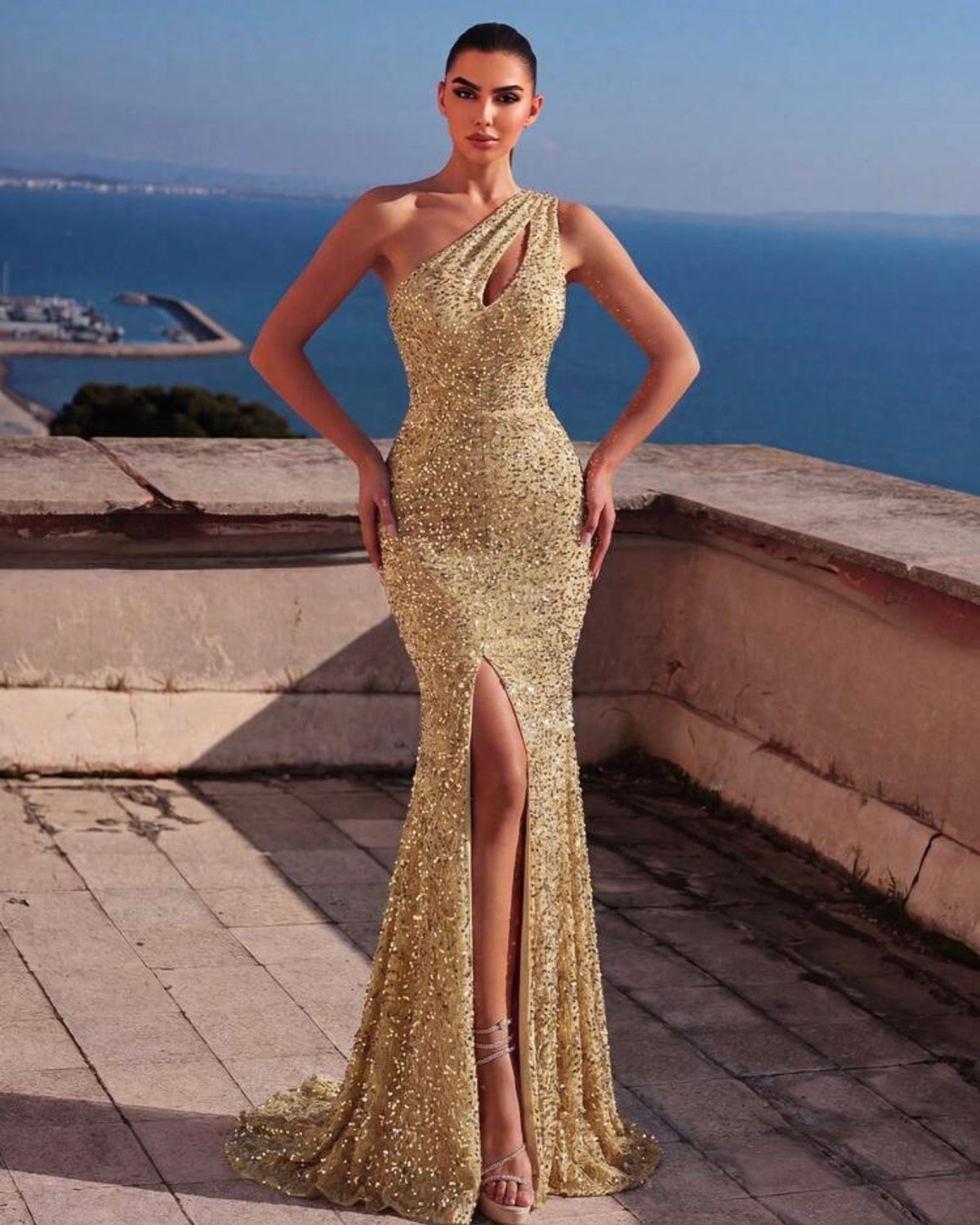 Vestido de gala Champán