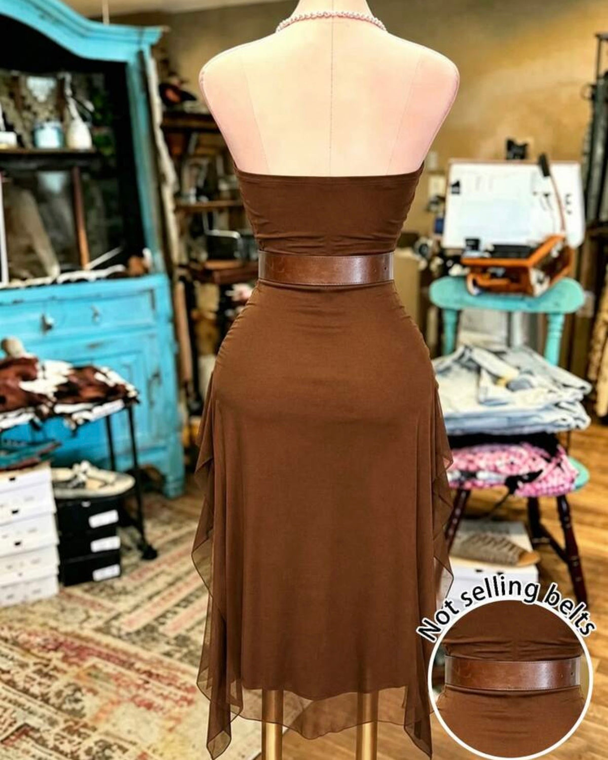 Vestido café vaquero