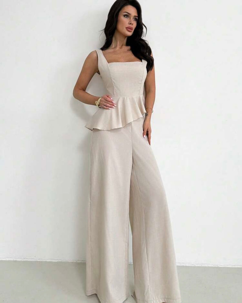 Conjunto elegante caqui