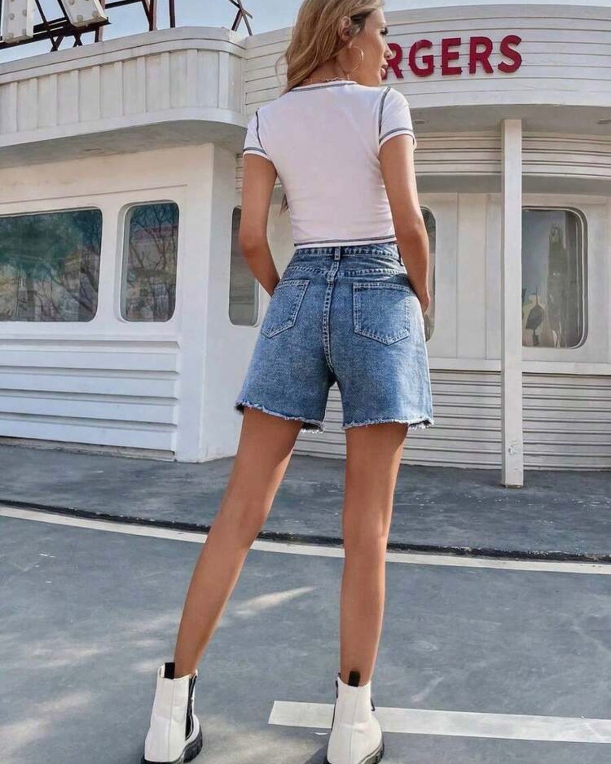 Short de mezclilla azul