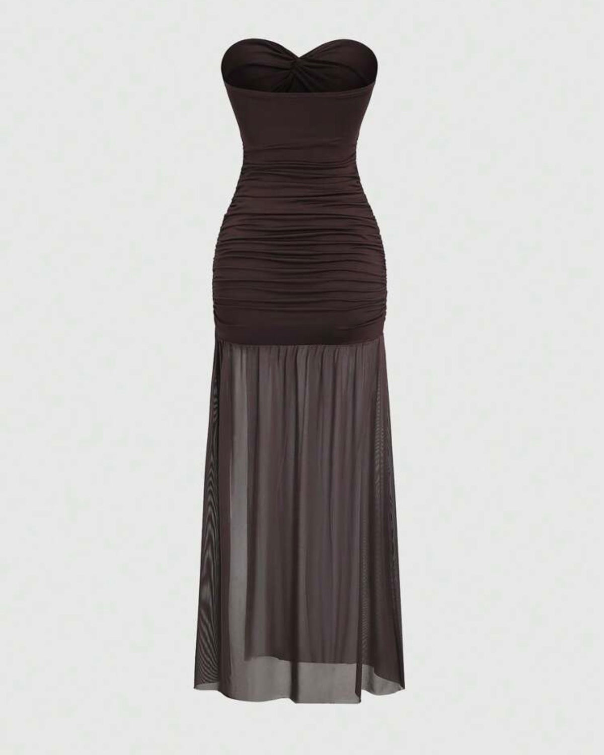 Vestido café straple