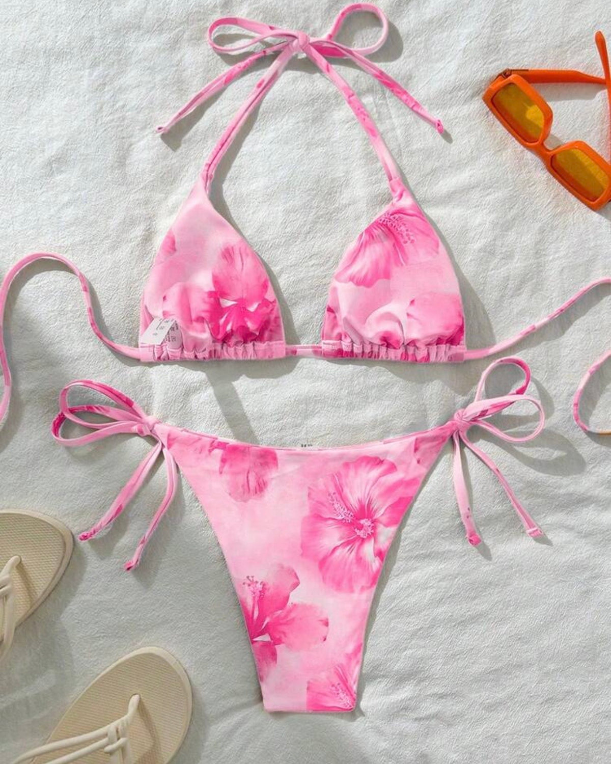 Traje de baño flores rosa