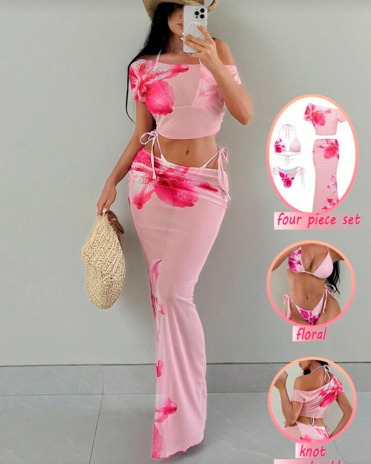 Set 4 piezas traje de baño