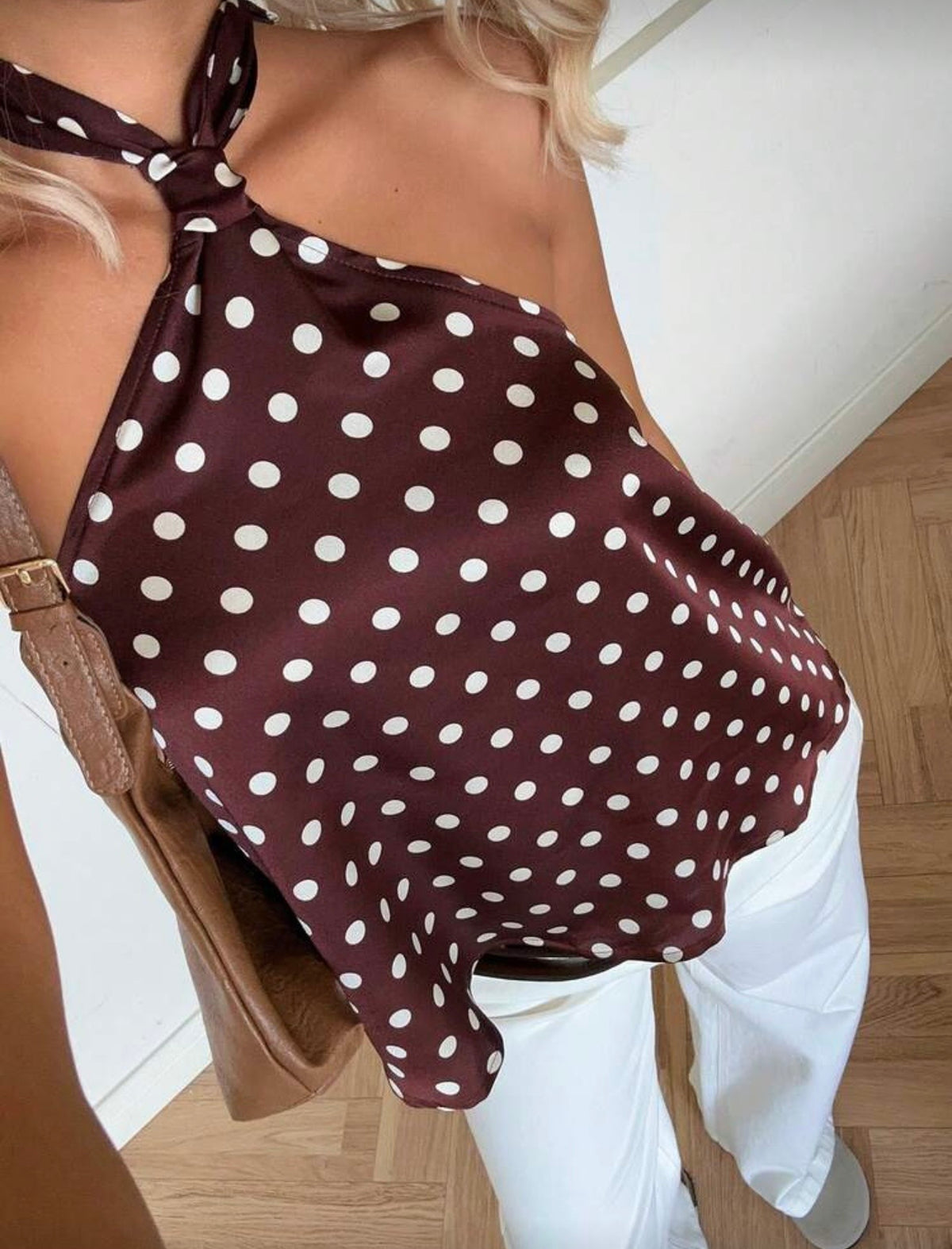 Blusas halter de puntos