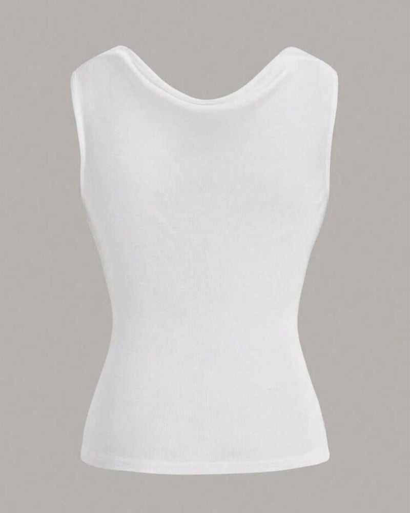 Blusa blanca escote drapeado