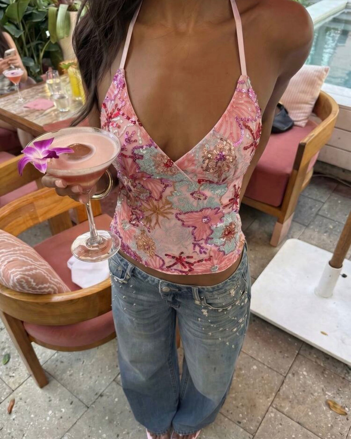 Top colorido Glamine